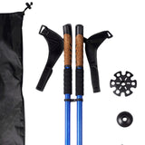 Maxbell 2Pcs Mountain Trekking Poles Telescopic Stick for Backpackers Hikers Walking Blue