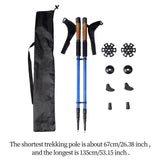 Maxbell 2Pcs Mountain Trekking Poles Telescopic Stick for Backpackers Hikers Walking Blue