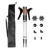 Maxbell 2Pcs Mountain Trekking Poles Telescopic Stick for Backpackers Hikers Walking Silver