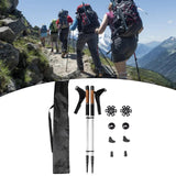 Maxbell 2Pcs Mountain Trekking Poles Telescopic Stick for Backpackers Hikers Walking Silver