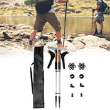 Maxbell 2Pcs Mountain Trekking Poles Telescopic Stick for Backpackers Hikers Walking Silver
