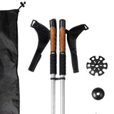 Maxbell 2Pcs Mountain Trekking Poles Telescopic Stick for Backpackers Hikers Walking Silver