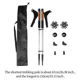 Maxbell 2Pcs Mountain Trekking Poles Telescopic Stick for Backpackers Hikers Walking Silver