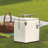 Maxbell Ice Chest Cooler Portable Vintage Design Insulated Box for Camping Bbqs Boat white