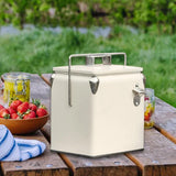 Maxbell Ice Chest Cooler Portable Vintage Design Insulated Box for Camping Bbqs Boat white