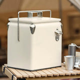 Maxbell Ice Chest Cooler Portable Vintage Design Insulated Box for Camping Bbqs Boat white