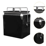 Maxbell Ice Chest Cooler Portable Vintage Design Insulated Box for Camping Bbqs Boat black