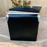 Maxbell Ice Chest Cooler Portable Vintage Design Insulated Box for Camping Bbqs Boat black