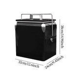 Maxbell Ice Chest Cooler Portable Vintage Design Insulated Box for Camping Bbqs Boat black