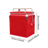 Maxbell Ice Chest Cooler Portable Vintage Design Insulated Box for Camping Bbqs Boat red