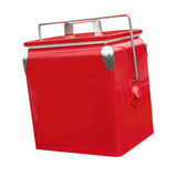 Maxbell Ice Chest Cooler Portable Vintage Design Insulated Box for Camping Bbqs Boat red