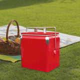 Maxbell Ice Chest Cooler Portable Vintage Design Insulated Box for Camping Bbqs Boat red
