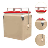 Maxbell Ice Chest Cooler Portable Vintage Design Insulated Box for Camping Bbqs Boat champagne
