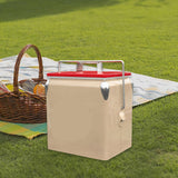 Maxbell Ice Chest Cooler Portable Vintage Design Insulated Box for Camping Bbqs Boat champagne