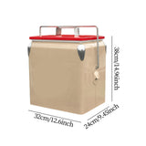 Maxbell Ice Chest Cooler Portable Vintage Design Insulated Box for Camping Bbqs Boat champagne
