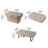 Maxbell Folded Picnic Basket Portable Car Washing Bin for Camping Car Trunk Cleaning Khaki