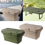 Maxbell Folded Picnic Basket Portable Car Washing Bin for Camping Car Trunk Cleaning Khaki