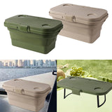Maxbell Folded Picnic Basket Portable Car Washing Bin for Camping Car Trunk Cleaning Khaki