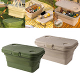 Maxbell Folded Picnic Basket Portable Car Washing Bin for Camping Car Trunk Cleaning Khaki