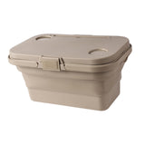 Maxbell Folded Picnic Basket Portable Car Washing Bin for Camping Car Trunk Cleaning Khaki