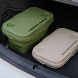 Maxbell Folded Picnic Basket Portable Car Washing Bin for Camping Car Trunk Cleaning Green