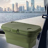 Maxbell Folded Picnic Basket Portable Car Washing Bin for Camping Car Trunk Cleaning Green