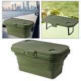 Maxbell Folded Picnic Basket Portable Car Washing Bin for Camping Car Trunk Cleaning Green