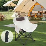 Maxbell Folding Camping Chair Portable Foldable Chair for Backpacking Fishing Picnic Beige