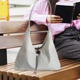 Maxbell Womens Shoulder Bag Handbag Stylish Canvas Bag for Vacation Commuting Dating White