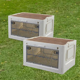 Maxbell Stackable Storage Bins Storage Boxes Travel Carrier Box Folding Storage Bins Clear