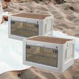 Maxbell Stackable Storage Bins Storage Boxes Travel Carrier Box Folding Storage Bins Clear