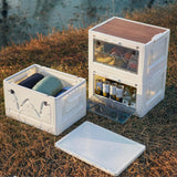 Maxbell Stackable Storage Bins Storage Boxes Travel Carrier Box Folding Storage Bins Clear