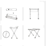 Maxbell Camping Stool Wear Resistant Seat Folding Stool for Traveling Lounge Camping Black