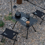 Maxbell Camping Stool Wear Resistant Seat Folding Stool for Traveling Lounge Camping Black