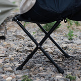 Maxbell Camping Stool Wear Resistant Seat Folding Stool for Traveling Lounge Camping Black