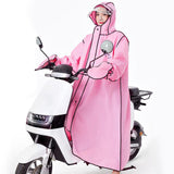 Maxbell Women Raincoat Rainwear Portable Full Body Rainproof Reusable Rain Coat Pink XL