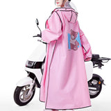 Maxbell Women Raincoat Rainwear Portable Full Body Rainproof Reusable Rain Coat Pink 2XL