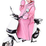 Maxbell Women Raincoat Rainwear Portable Full Body Rainproof Reusable Rain Coat Pink 2XL