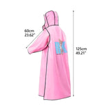 Maxbell Women Raincoat Rainwear Portable Full Body Rainproof Reusable Rain Coat Pink 2XL