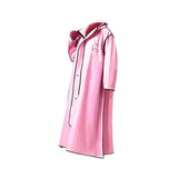 Maxbell Women Raincoat Rainwear Portable Full Body Rainproof Reusable Rain Coat Pink 2XL