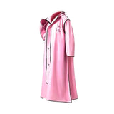 Maxbell Women Raincoat Rainwear Portable Full Body Rainproof Reusable Rain Coat Pink 2XL