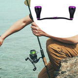 Maxbell Fishing Reel Handle Strong Aluminum Alloy Practical Crank Handle Replacement Purple