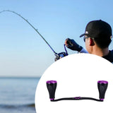 Maxbell Fishing Reel Handle Strong Aluminum Alloy Practical Crank Handle Replacement Purple