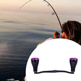 Maxbell Fishing Reel Handle Strong Aluminum Alloy Practical Crank Handle Replacement Purple