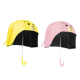 Maxbell Stick Umbrella Lightweight Cute Children Long Handle Umbrella for Rainy Days Yellow