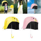 Maxbell Stick Umbrella Lightweight Cute Children Long Handle Umbrella for Rainy Days Yellow