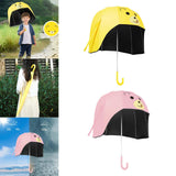 Maxbell Stick Umbrella Lightweight Cute Children Long Handle Umbrella for Rainy Days Yellow