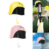 Maxbell Stick Umbrella Lightweight Cute Children Long Handle Umbrella for Rainy Days Yellow