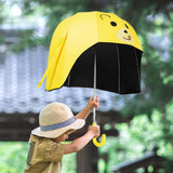 Maxbell Stick Umbrella Lightweight Cute Children Long Handle Umbrella for Rainy Days Yellow