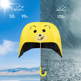 Maxbell Stick Umbrella Lightweight Cute Children Long Handle Umbrella for Rainy Days Yellow